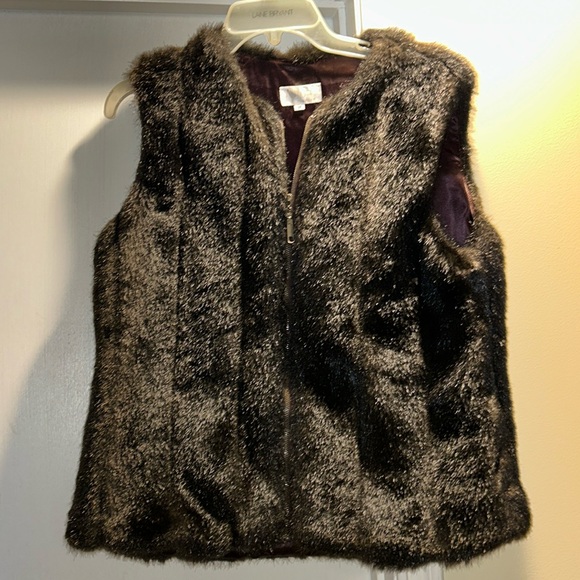 Althuser Sport plush Faux Fur Vest Brown - Picture 1 of 5